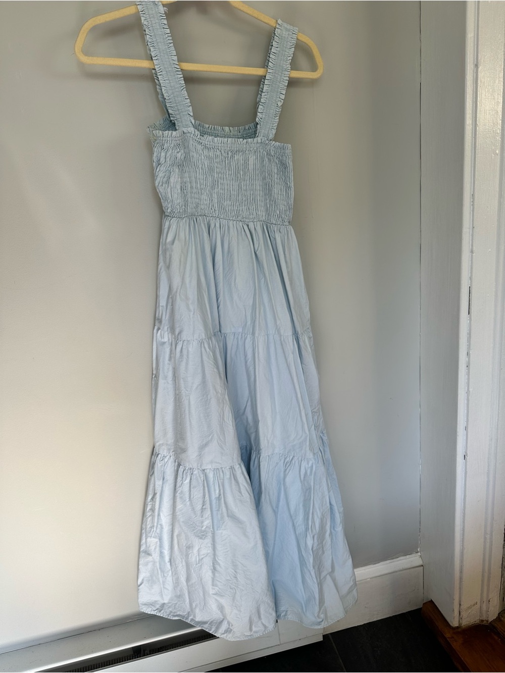 Light Blue Tiered Smocked Maxi Nap Dress - Picture 2 of 3